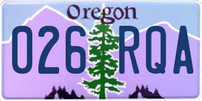 OR license plate 026RQA