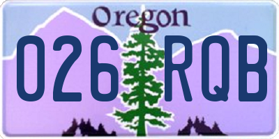 OR license plate 026RQB