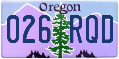 OR license plate 026RQD