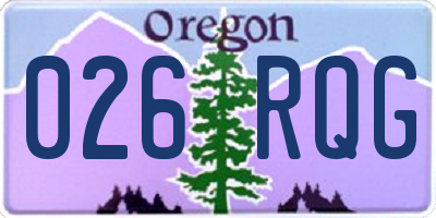OR license plate 026RQG
