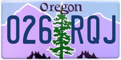 OR license plate 026RQJ