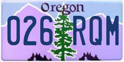 OR license plate 026RQM