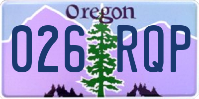 OR license plate 026RQP