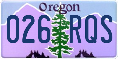 OR license plate 026RQS
