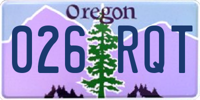 OR license plate 026RQT