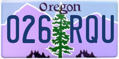 OR license plate 026RQU