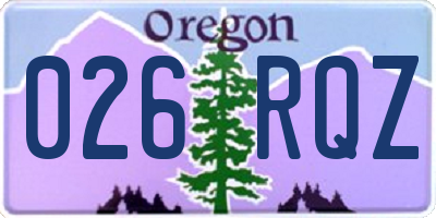 OR license plate 026RQZ