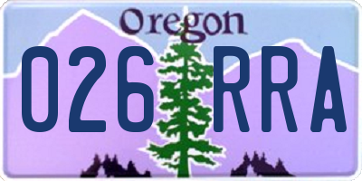 OR license plate 026RRA