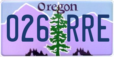 OR license plate 026RRE