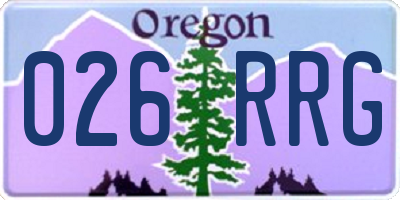 OR license plate 026RRG