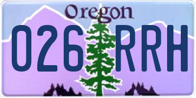 OR license plate 026RRH