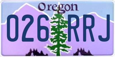 OR license plate 026RRJ