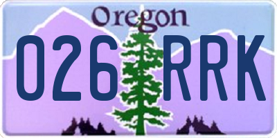 OR license plate 026RRK