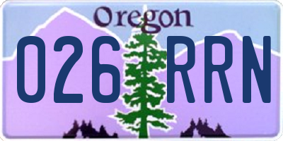 OR license plate 026RRN