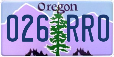 OR license plate 026RRO