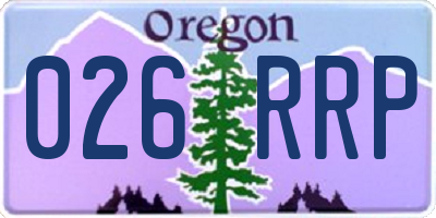 OR license plate 026RRP