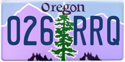 OR license plate 026RRQ