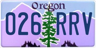 OR license plate 026RRV