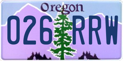 OR license plate 026RRW