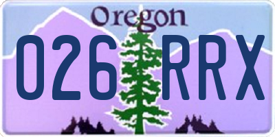 OR license plate 026RRX