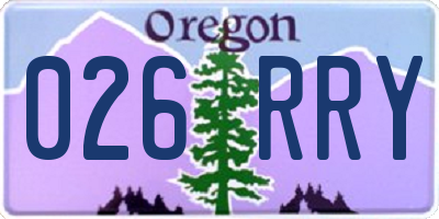 OR license plate 026RRY
