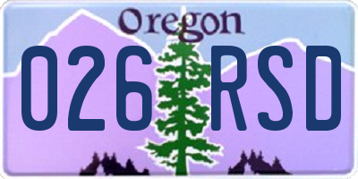 OR license plate 026RSD