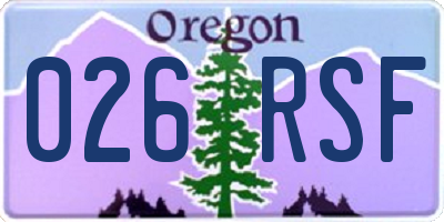 OR license plate 026RSF