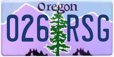 OR license plate 026RSG
