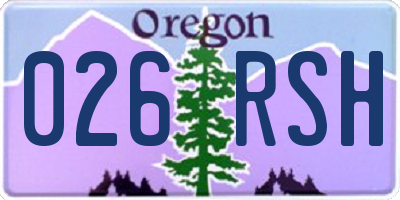 OR license plate 026RSH