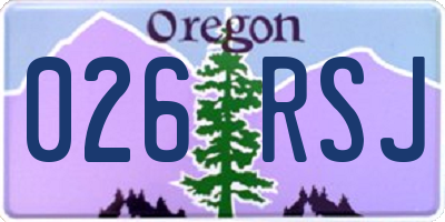 OR license plate 026RSJ