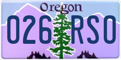 OR license plate 026RSO