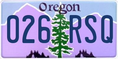 OR license plate 026RSQ