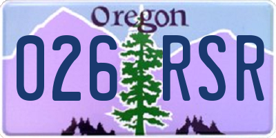 OR license plate 026RSR