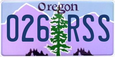 OR license plate 026RSS