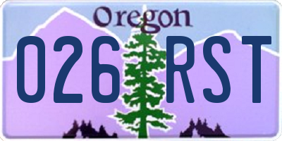 OR license plate 026RST
