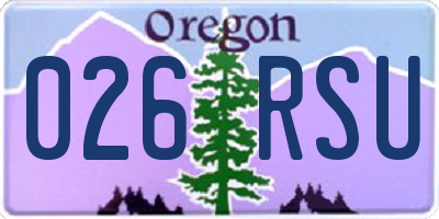 OR license plate 026RSU