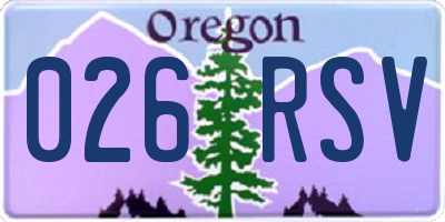 OR license plate 026RSV