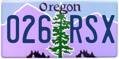 OR license plate 026RSX