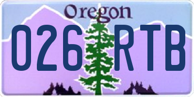 OR license plate 026RTB