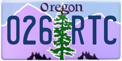 OR license plate 026RTC