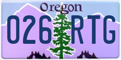 OR license plate 026RTG