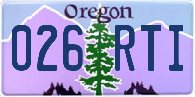 OR license plate 026RTI