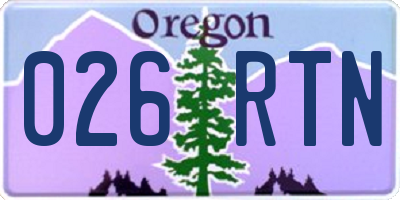 OR license plate 026RTN