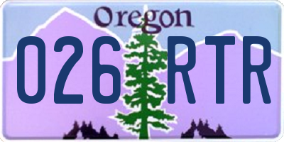 OR license plate 026RTR