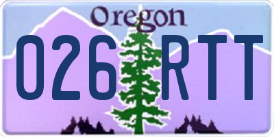 OR license plate 026RTT