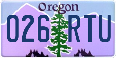 OR license plate 026RTU