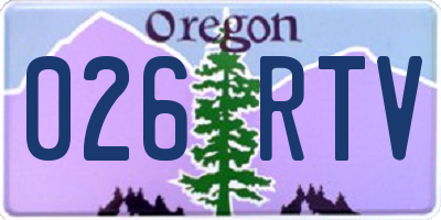 OR license plate 026RTV