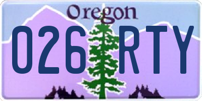 OR license plate 026RTY