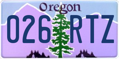 OR license plate 026RTZ