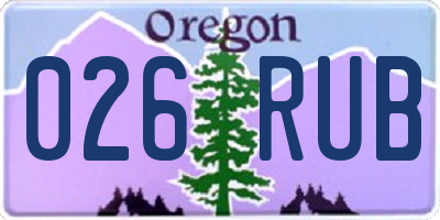 OR license plate 026RUB